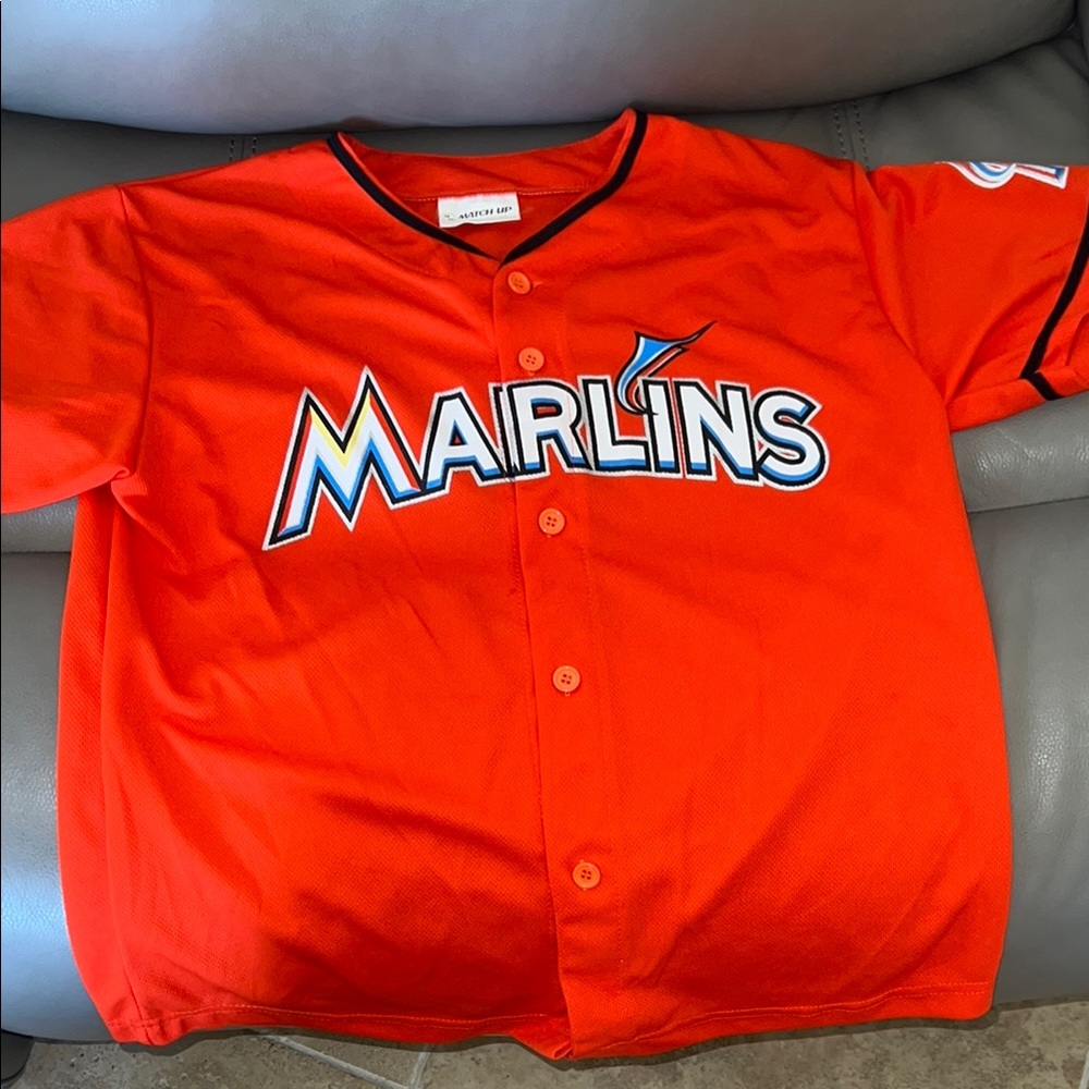 Kids Orange Miami  Marlins Baseball Jersey
